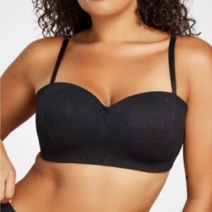 Siella Soft Lace Balconette Bra with Molded Cups in Rosewood, Size S. NWT